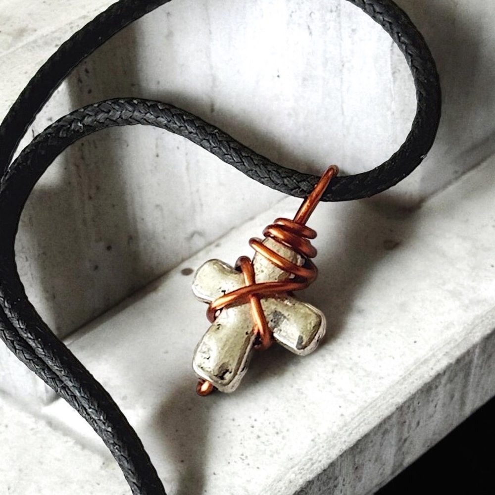 5 For $25💫Small Alternative Silver Cross Pendant Necklace